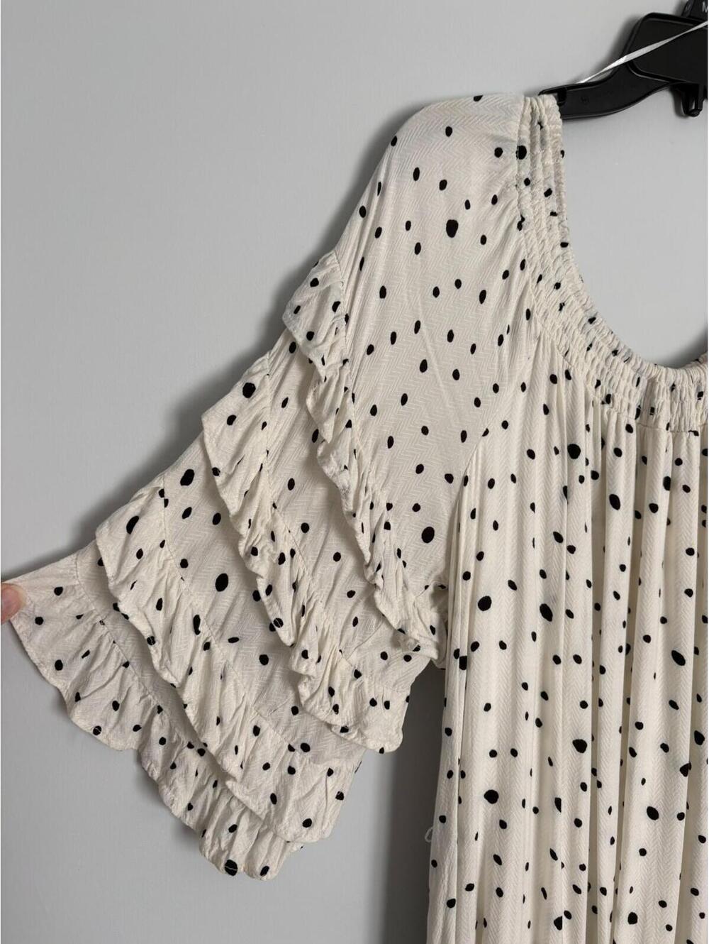 Fate Anya Polka Dot Ruffled Bell Seeve Mini Dress Small Coquette - Picture 3 of 9